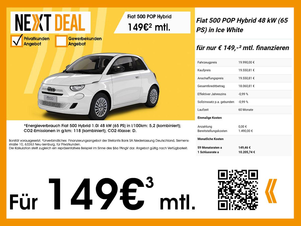 Fiat 500 HYBRID POP BT #S&S #PDC #KLIMA HYBRID POP BT #S&S #PDC #KLIMA